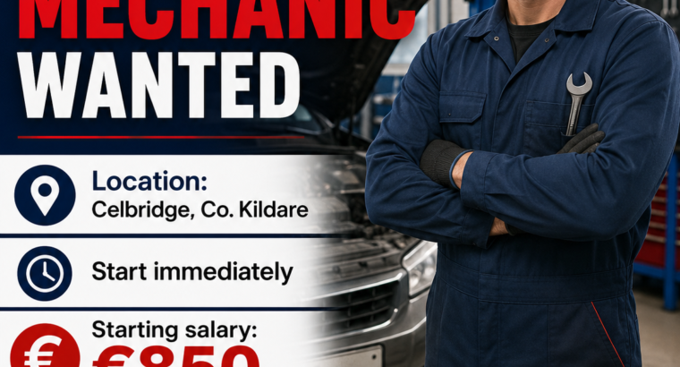 Experienced Car Mechanic Wanted – Celbridge, Co. Kildare | €850 Net per Week