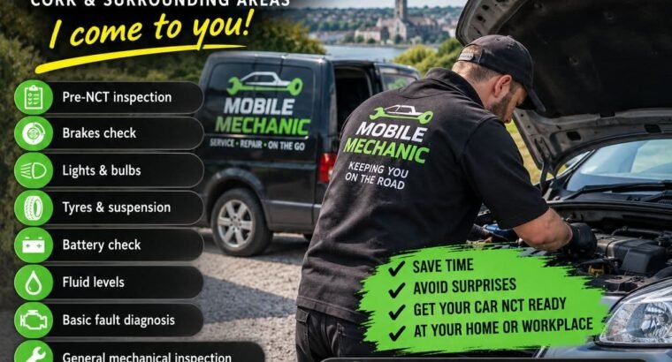 Mobile Mechanic Cork – Car Repairs, Servicing & NCT Preparation