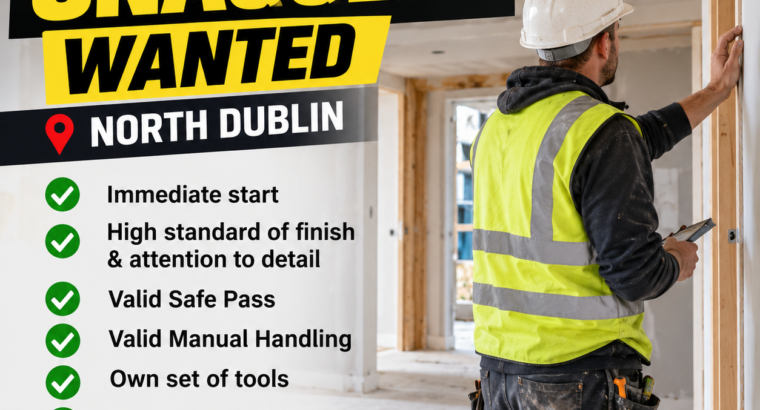 Interior Snaggers Jobs North Dublin – Immediate Start